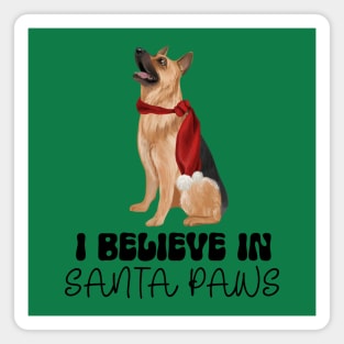 Santa Paws German Shepherd Christmas Magnet